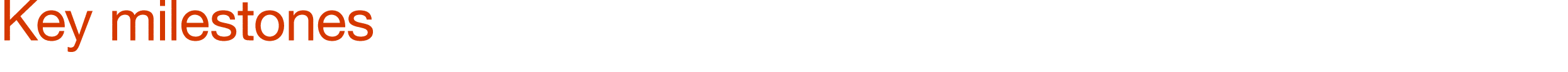 Key milestones 