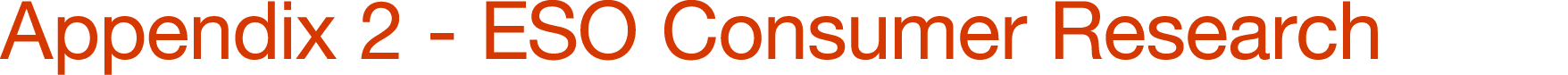  Appendix 2 - ESO Consumer Research 