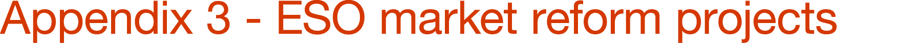 Appendix 3 - ESO market reform projects