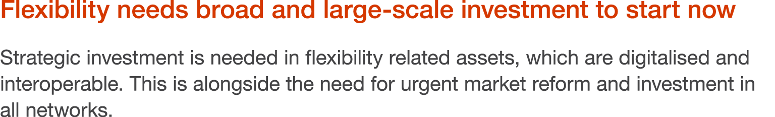 Flexibility needs broad and large-scale investment to start now Strategic investment is needed in flexibility related   