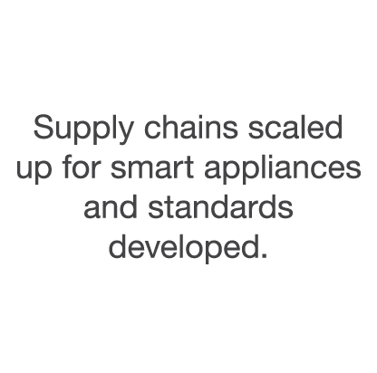 Supply chains scaled up for smart appliances and standards developed 