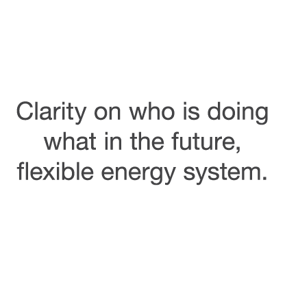 Clarity on who is doing what in the future, flexible energy system 