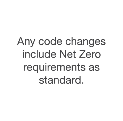 Any code changes include Net Zero requirements as standard 