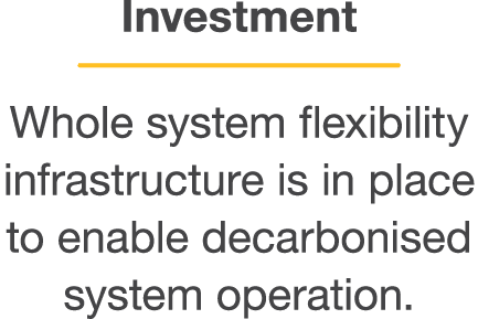 Investment  Whole system flexibility infrastructure is in place to enable decarbonised system operation 