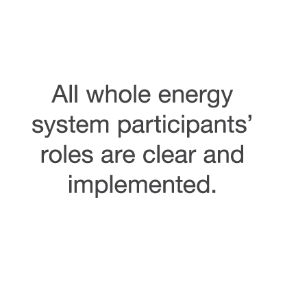 All whole energy system participants  roles are clear and implemented 
