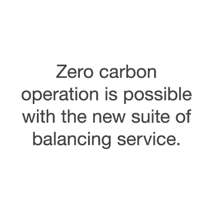 Zero carbon operation is possible with the new suite of balancing service  