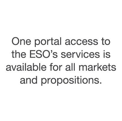 One portal access to the ESO s services is available for all markets and propositions 