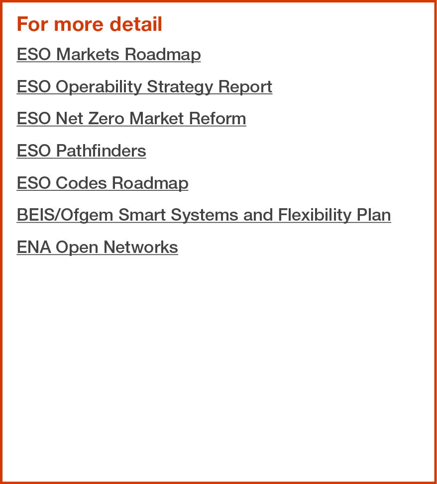 For more detail ESO Markets Roadmap ESO Operability Strategy Report ESO Net Zero Market Reform ESO Pathfinders ESO Co   