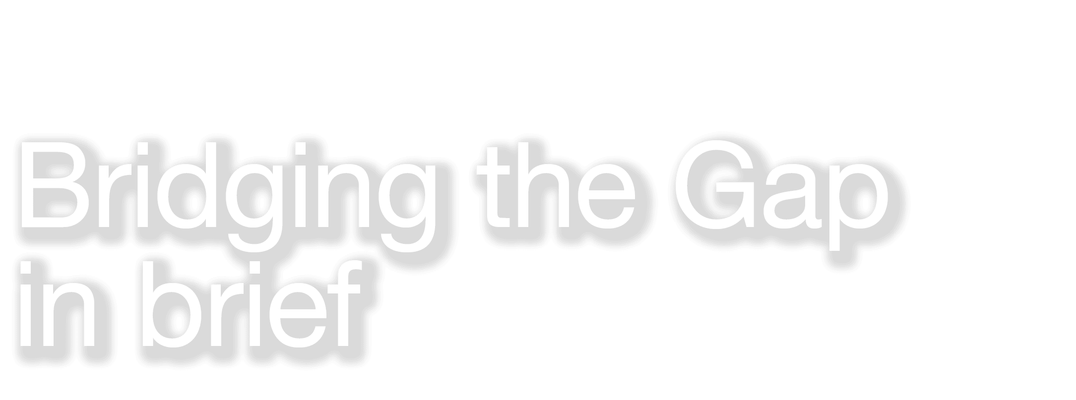 Bridging the Gap in brief
