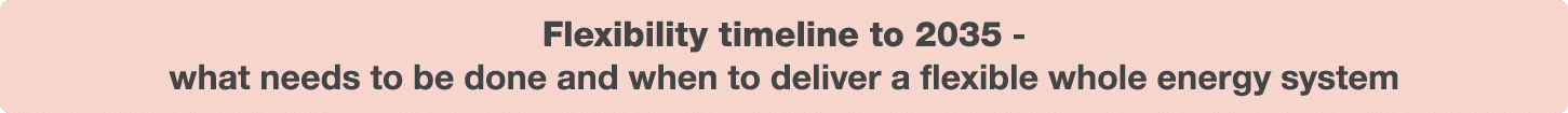 Flexibility timeline to 2035 - what needs to be done and when to deliver a flexible whole energy system