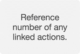 Reference number of any linked actions 
