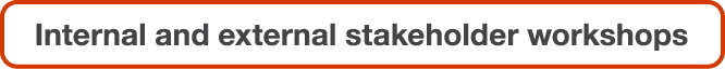 Internal and external stakeholder workshops