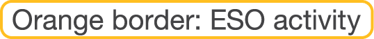 Orange border: ESO activity