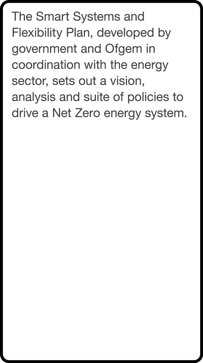 The Smart Systems and Flexibility Plan, developed by government and Ofgem in coordination with the energy sector, set   
