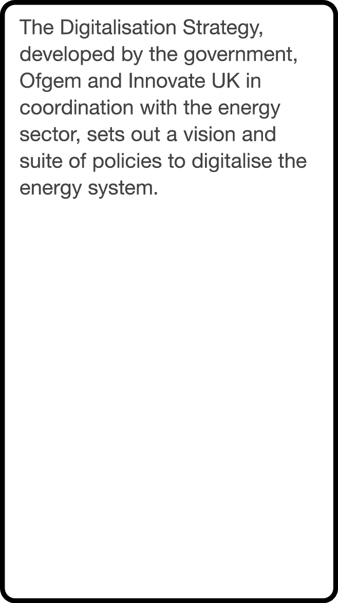 The Digitalisation Strategy, developed by the government, Ofgem and Innovate UK in coordination with the energy secto   