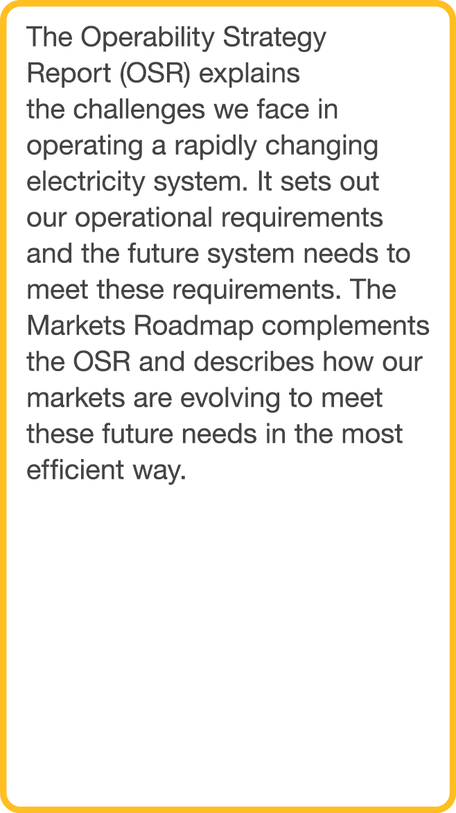 The Operability Strategy Report (OSR) explains the challenges we face in operating a rapidly changing electricity sys   