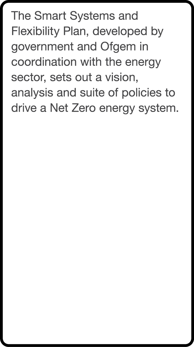The Smart Systems and Flexibility Plan, developed by government and Ofgem in coordination with the energy sector, set   