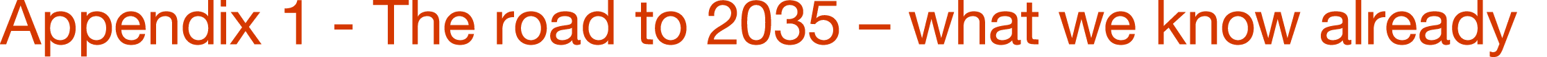Appendix 1 - The road to 2035   what we know already