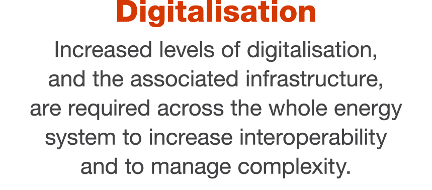 Digitalisation Increased levels of digitalisation, and the associated infrastructure, are required across the whole e   