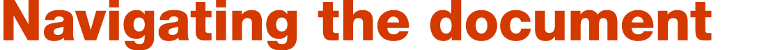 Navigating the document
