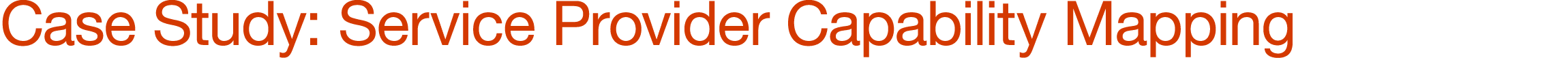 Case Study: Service Provider Capability Mapping 