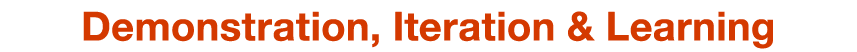Demonstration, Iteration & Learning 