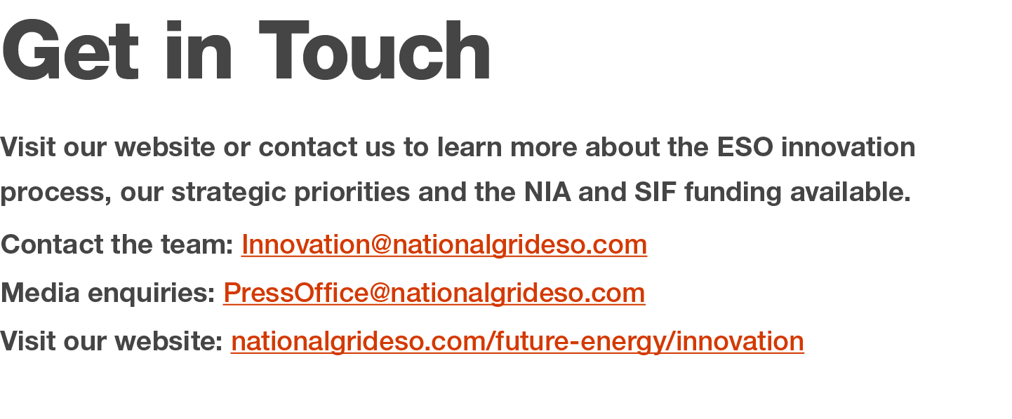 Get in Touch Visit our website or contact us to learn more about the ESO innovation process, our strategic priorities...