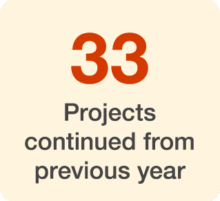 33 Projects continued from previous year