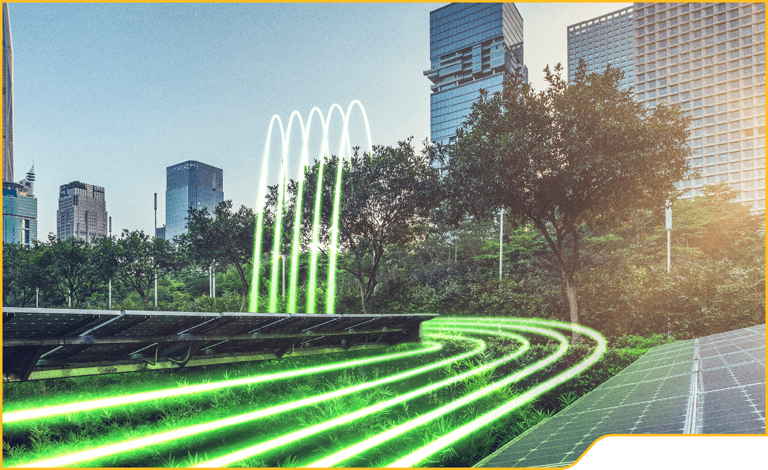 Roof top solar installation with shenzhen downtown skyline view as background,China.