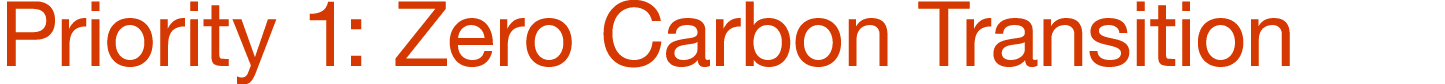 Priority 1: Zero Carbon Transition