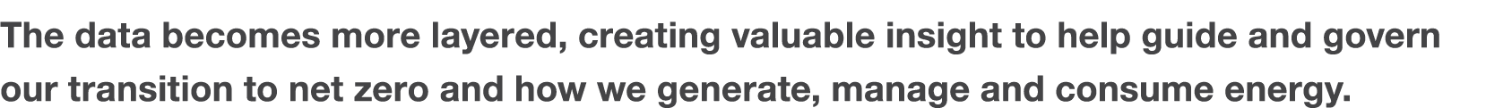The data becomes more layered, creating valuable insight to help guide and govern our transition to net zero and how    