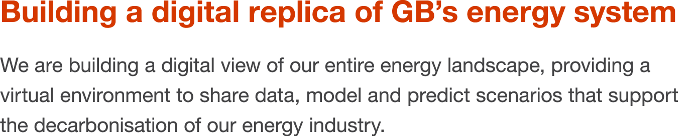 Building a digital replica of GB s energy system We are building a digital view of our entire energy landscape, provi   